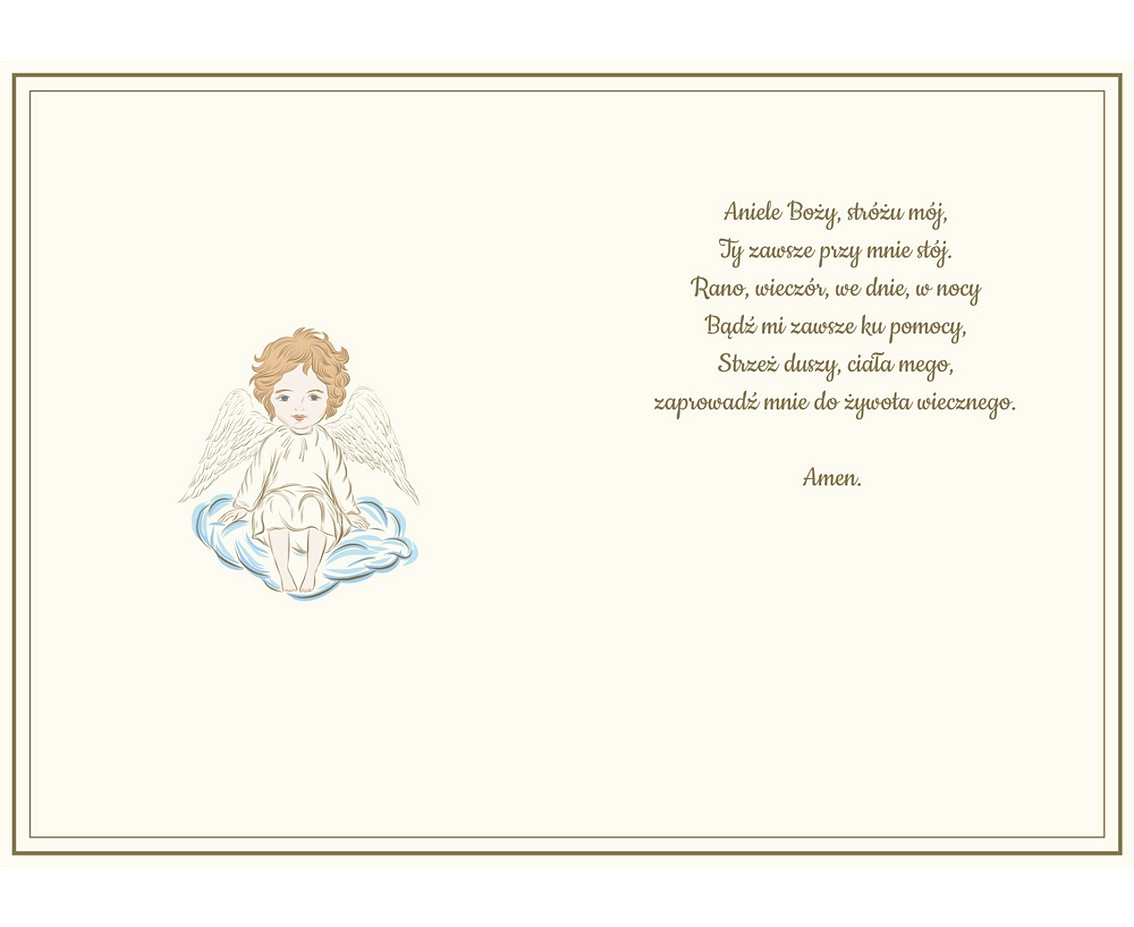 Greeting paper card A5 Baptism Angel, 1 pc